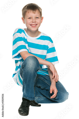 Photo: Portrait of a cheerful blond boy Portrait of a cheerful blond boy