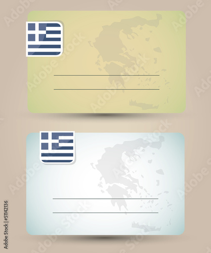 Vector: business card with flag and map of Greece business card with flag and map of Greece