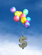 US Inflation, rising prices, interest rates, sky background