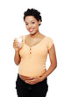 Pregnant woman with glass of water