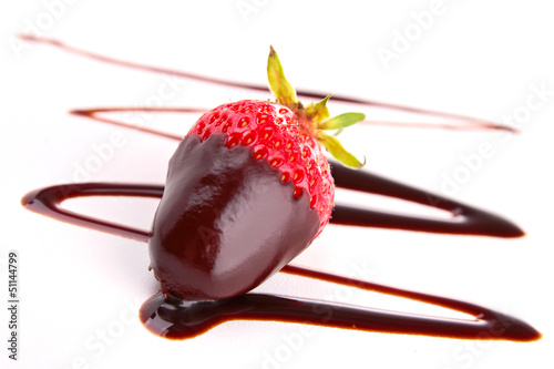 Photo: strawberry and chocolate sauce strawberry and chocolate sauce