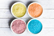 Photo: different colours of bath salt different colours of bath salt