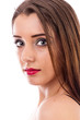 Closeup portrait of a beautiful young woman