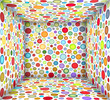 3d illustration square bubble empty space
