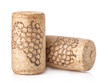 Wine cork with grape illustration Isolated on white