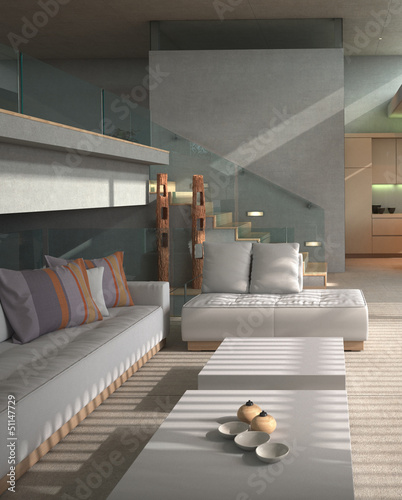 Illustration: Modern Loft with Living Room | Interior Architecture Modern Loft with Living Room | Interior Architecture