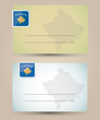 business card with flag and map of Kosovo
