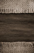 burlap hessian sacking on wood