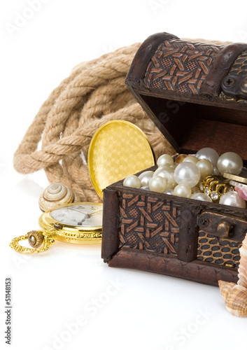 Photo: antique treasure chest isolated on white antique treasure chest isolated on white