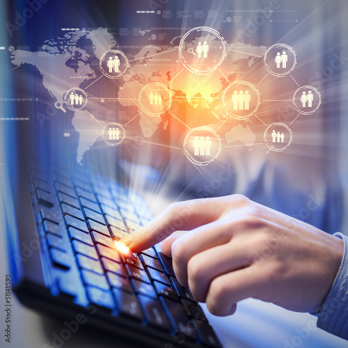 Photo: Click! Hands of a man on keyboard Click! Hands of a man on keyboard