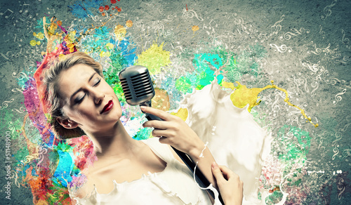 Photo: Female blonde singer Female blonde singer