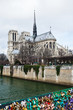Notre-Dame and love padlock in Paris