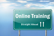 Illustration: Highway Signpost "Online Training" Highway Signpost "Online Training"