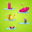 Vector: Spring set of icons. Spring set of icons.