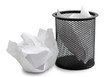 Basket and papers