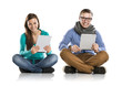 Man and woman with tablet