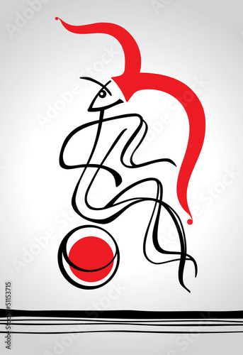 Vector: Symbolic image of artistic person. Symbolic image of artistic person.