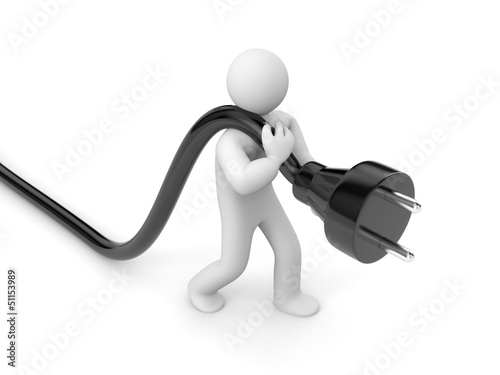 Illustration: Person hold cable. Gives tips Person hold cable. Gives tips