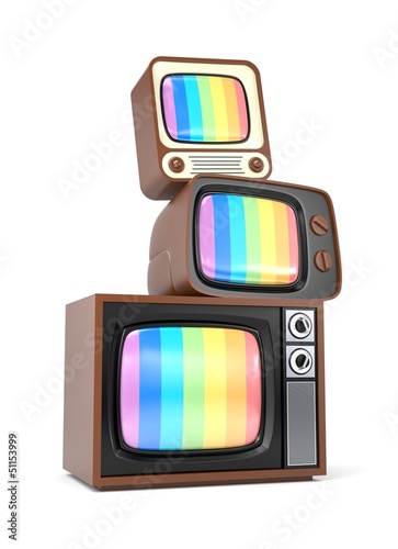 Illustration: Heap of vintage TV Heap of vintage TV
