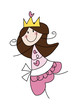 Cartoon-Zeichnung: Fröhliche Prinzessin