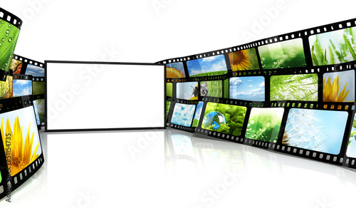Photo: Filmstrip with blank TV Filmstrip with blank TV