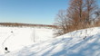 Man on snowmobile in winter