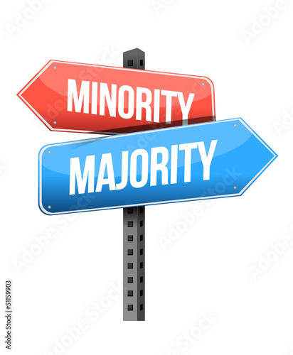 Illustration: minority, majority road sign illustration design minority, majority road sign illustration design