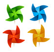 vector colorful windmills