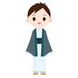 浴衣と半纏を着た男性