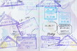 Passport stamps entering  Japan, Thailand