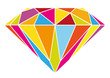 Farbenfroher Diamant