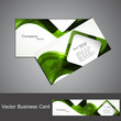abstract green colorful wave marketing business card set