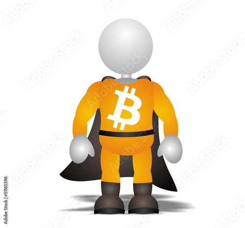 Vector: bitcoin - new super hero currency bitcoin - new super hero currency