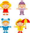 Vector: set of seasonal clothes for girls set of seasonal clothes for girls