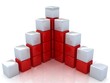 cubic diagram structure on a white background
