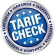Button "Tarifcheck" blau/silber