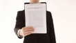 Video: man showing a contract man showing a contract