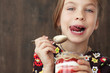 Child eating dessert