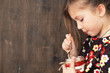 Child eating dessert