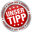 Button "Unser Tipp" rot/silber