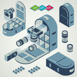 camera photo backpack travel element set