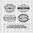 Wedding typography stamps