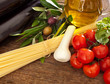 Foto: Ingredients of Pasta alla Norma Ingredients of Pasta alla Norma