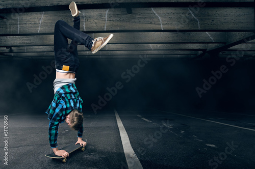 Photo: Handstand on a Skateboard Handstand on a Skateboard