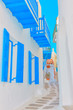 Greece Mykonos, narrow walk path view