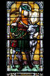 Glasfenster Hubertus Jagd mit Hirsch