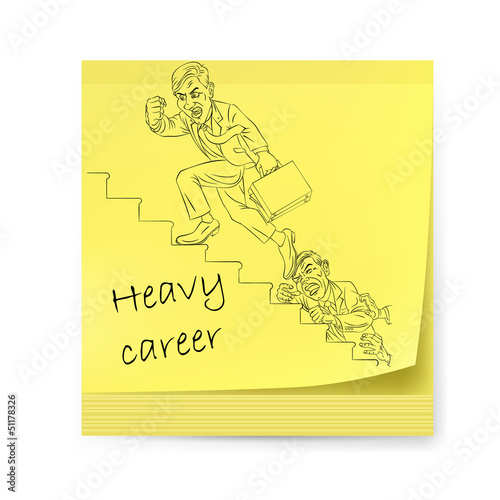 Vector: Yellow sticker with businessman Yellow sticker with businessman