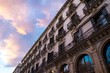 Photo: Building facade with balconies against beautiful sky Building facade with balconies against beautiful sky
