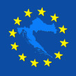 Croatia in EU. Croatia map inside european stars.
