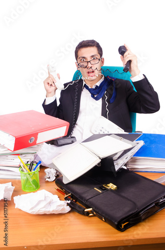 Photo: Busy stressed man in the office Busy stressed man in the office